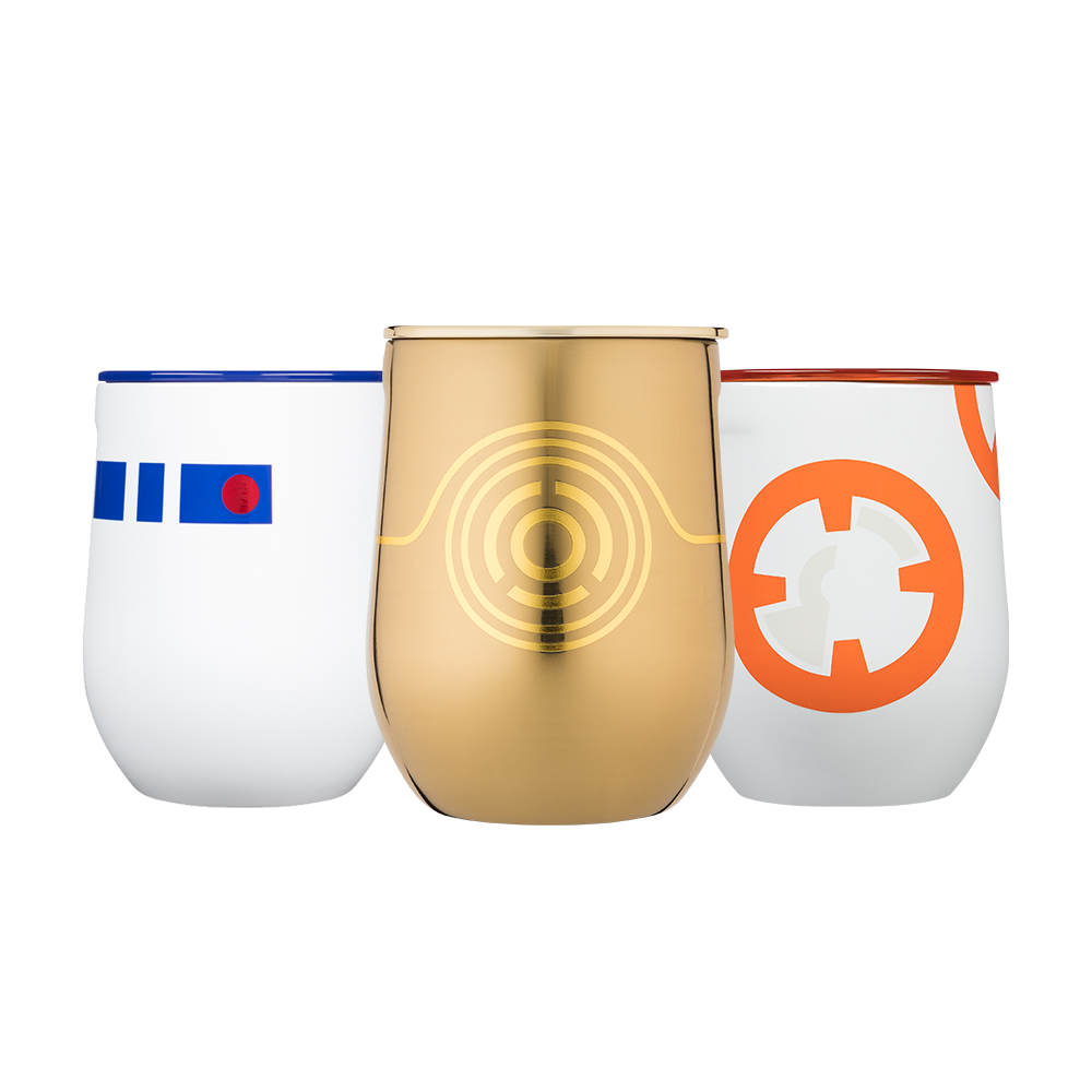 Star Wars TM Droids Stemless Set (3) - Smooth Beverage Z8 - Stemless Cup Set 12oz / Droids