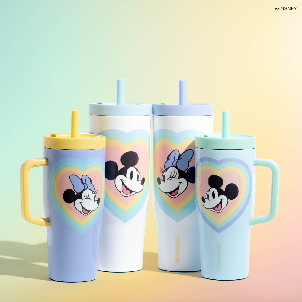 Mickey & Minnie Mouse Retro Rainbow Leakproof Cruiser - Morning Refill O0 - 22oz / Minnie Mouse - Retro Rainbow
